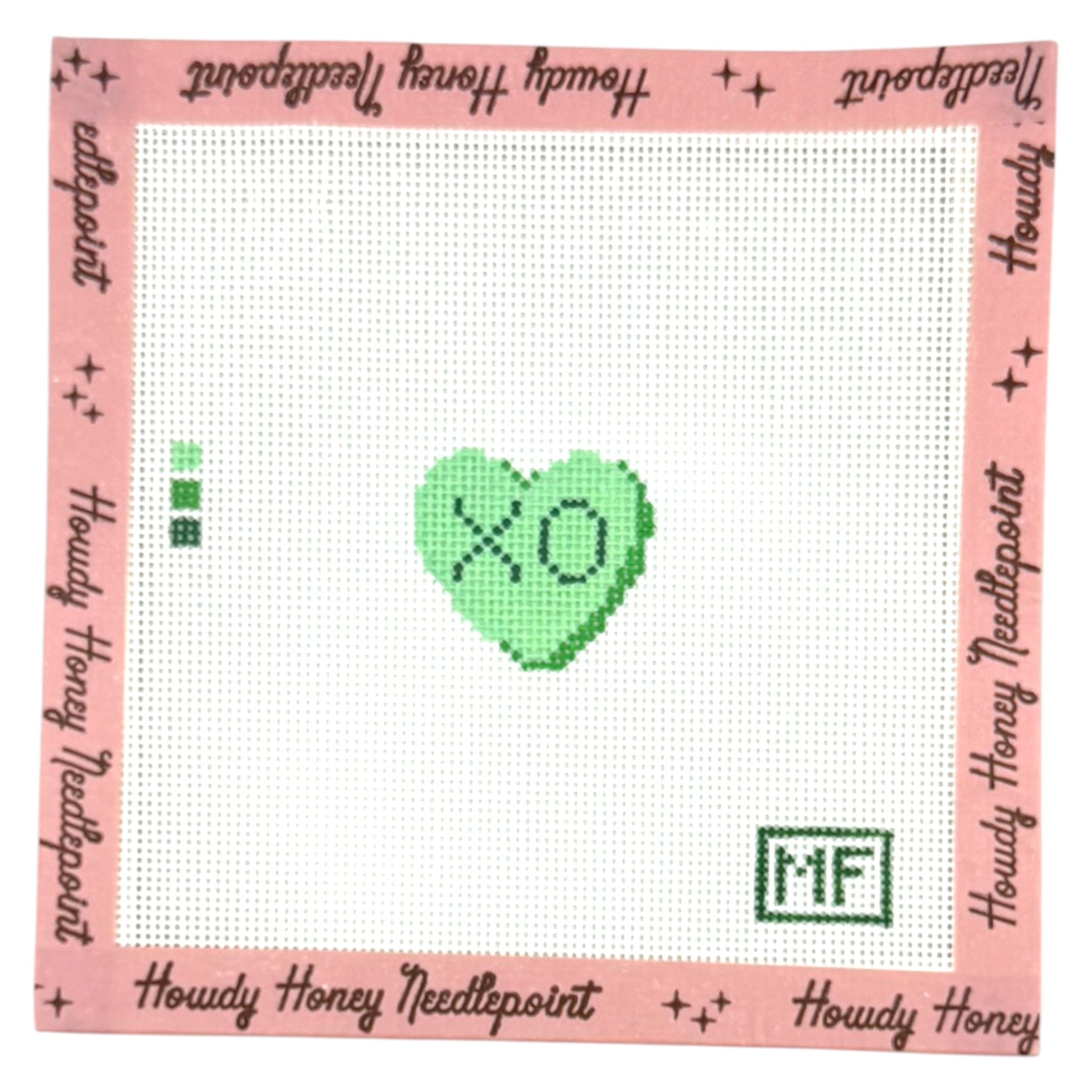 Green XO Heart Mini
