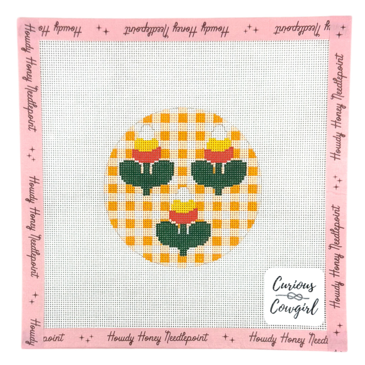 Candy Corn Flowers on Gingham