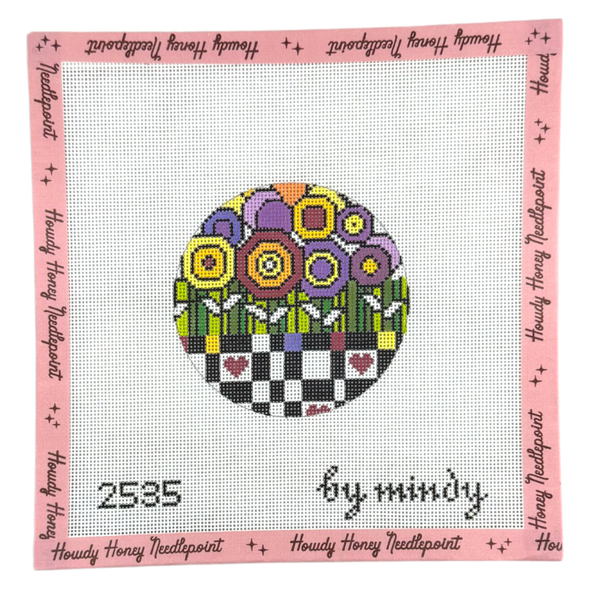 Geometric Flowers Round