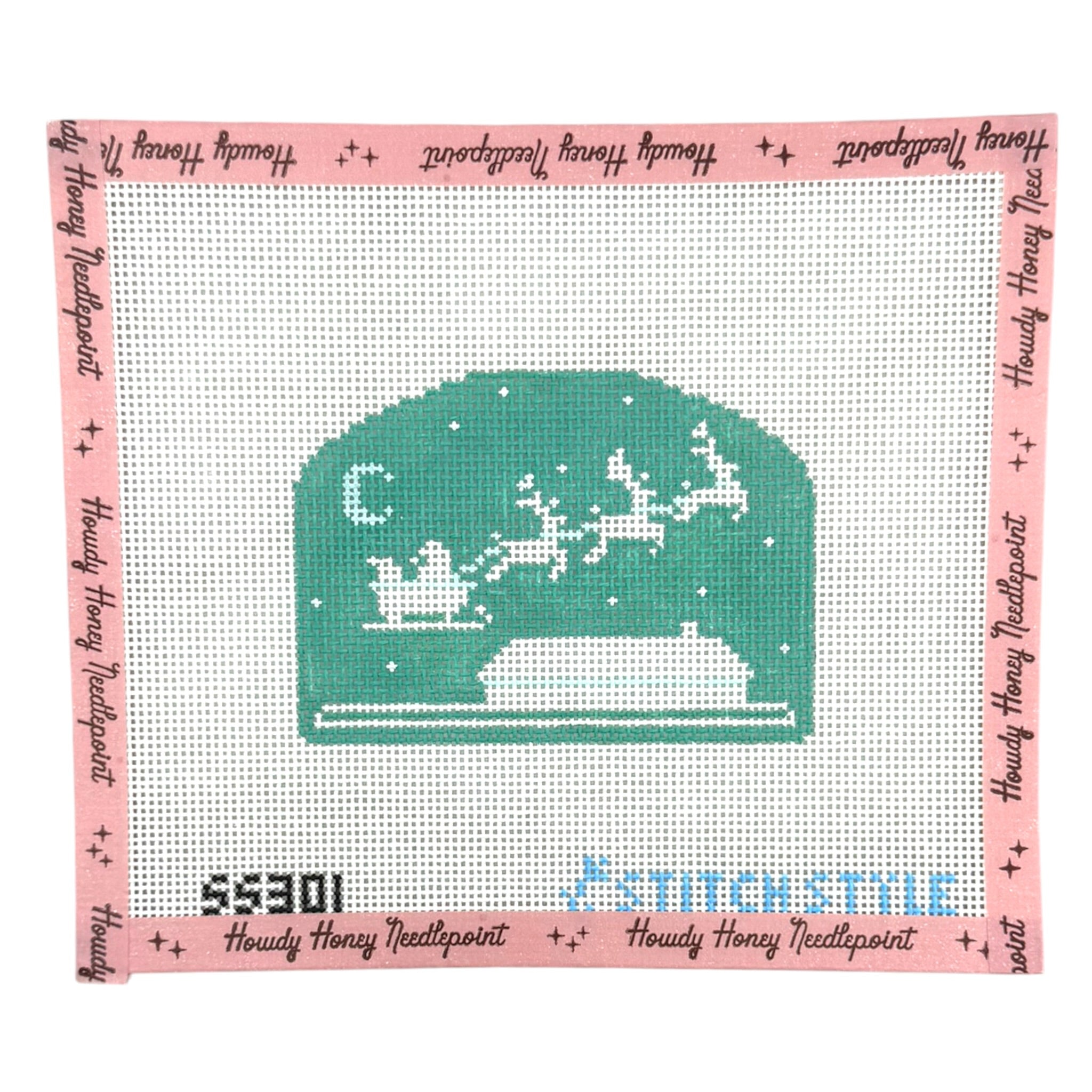 Mint Green Flying Santa Silhouette