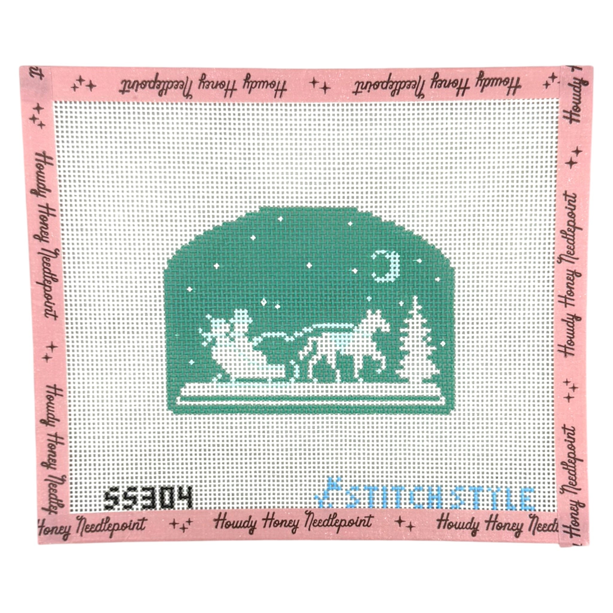 Mint Green Horse Drawn Carriage Silhouette