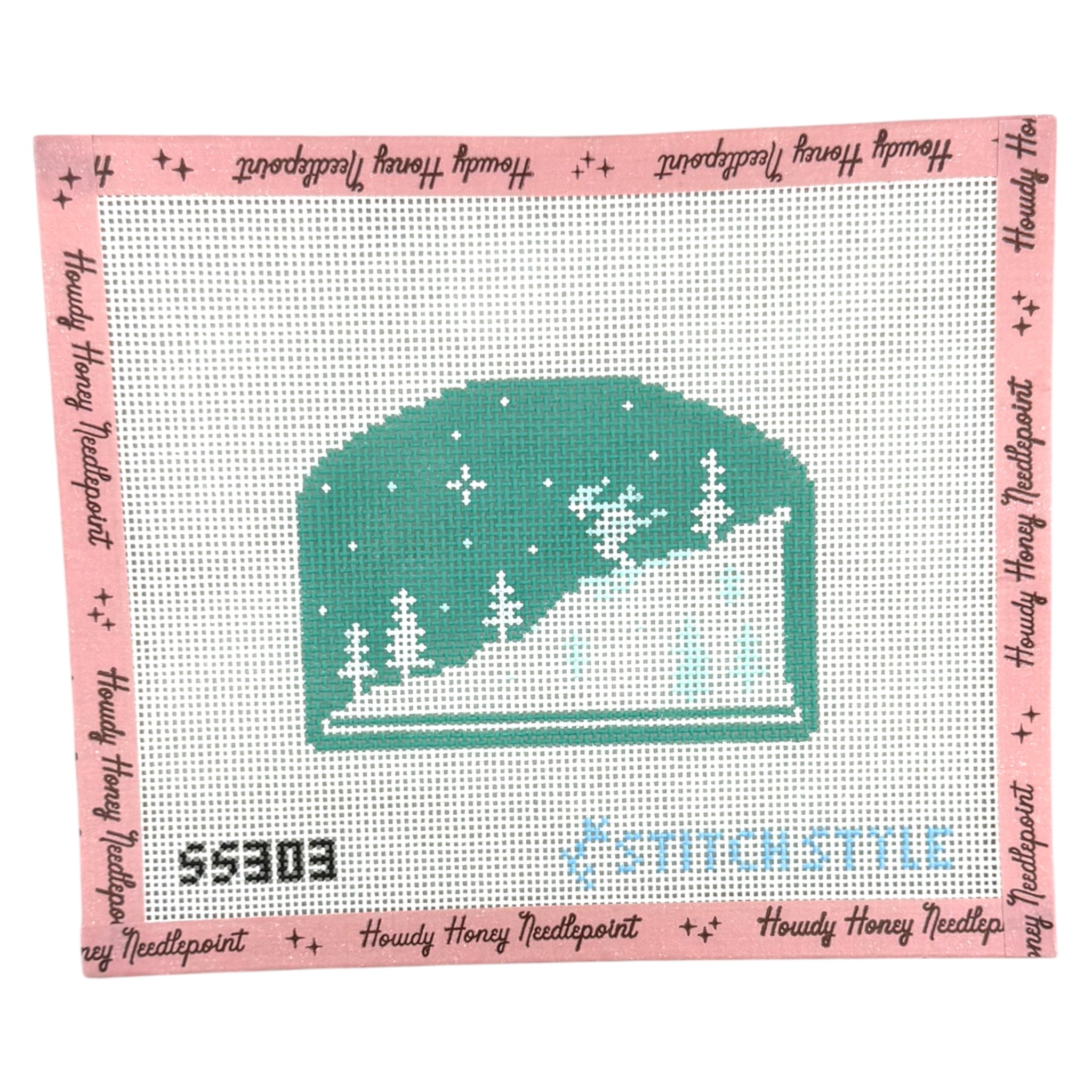 Mint Green Skier Silhouette