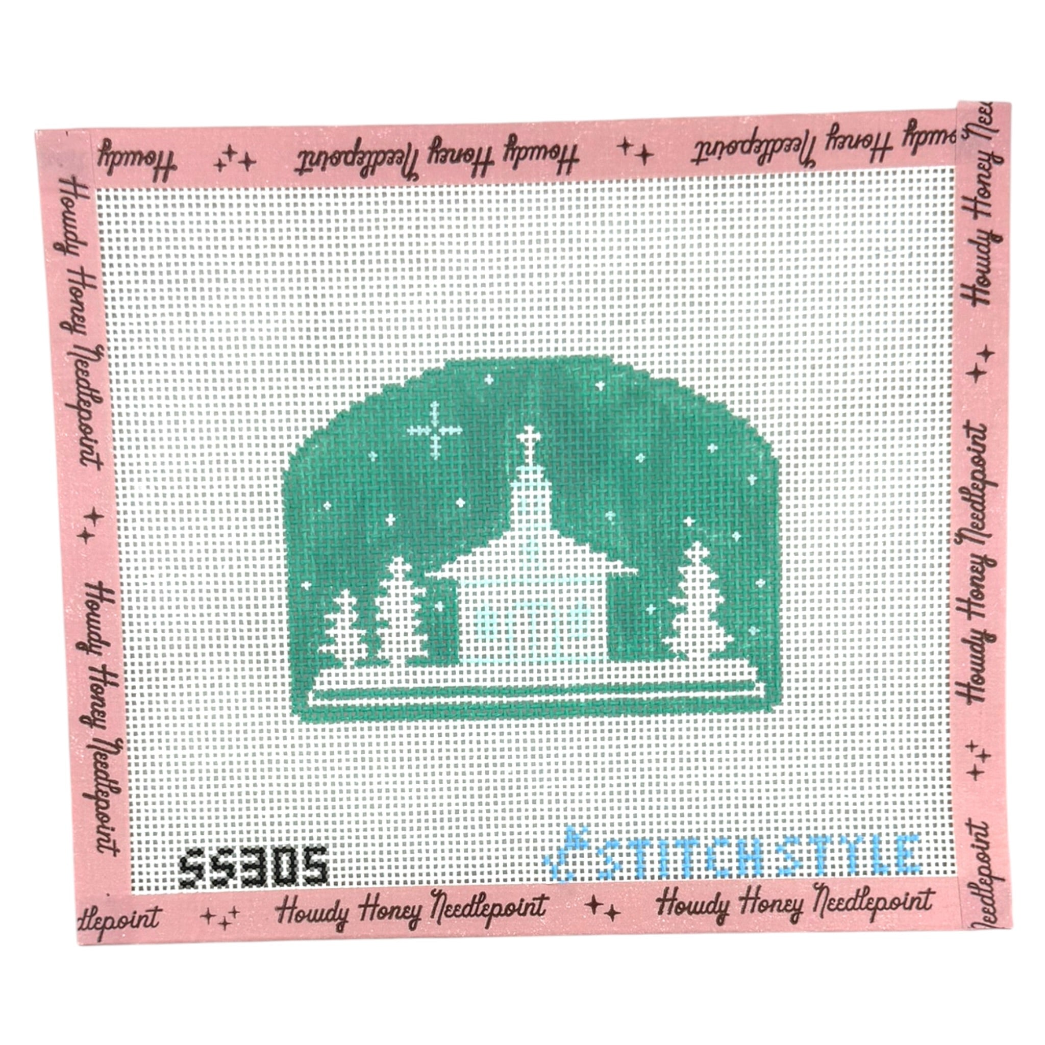 Mint Green Church Silhouette
