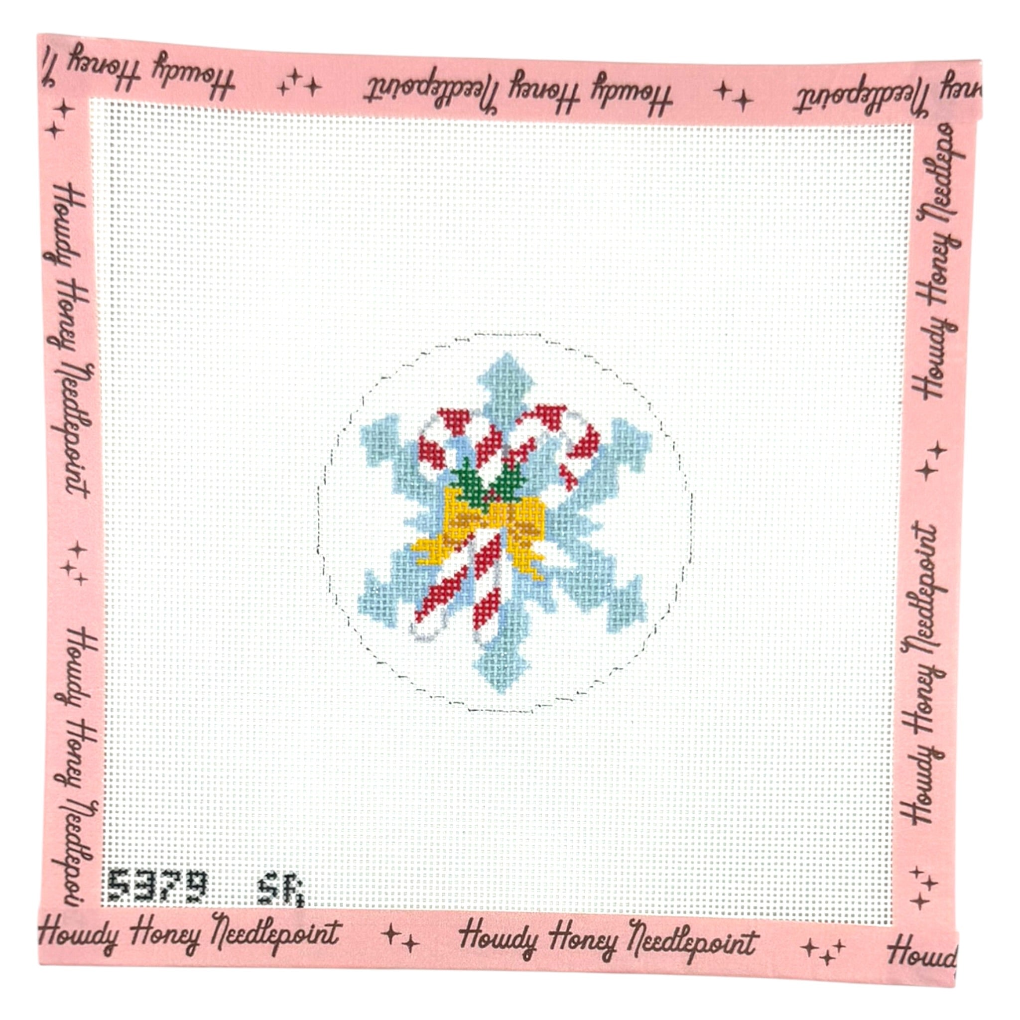 Snowflake Candy Canes Round