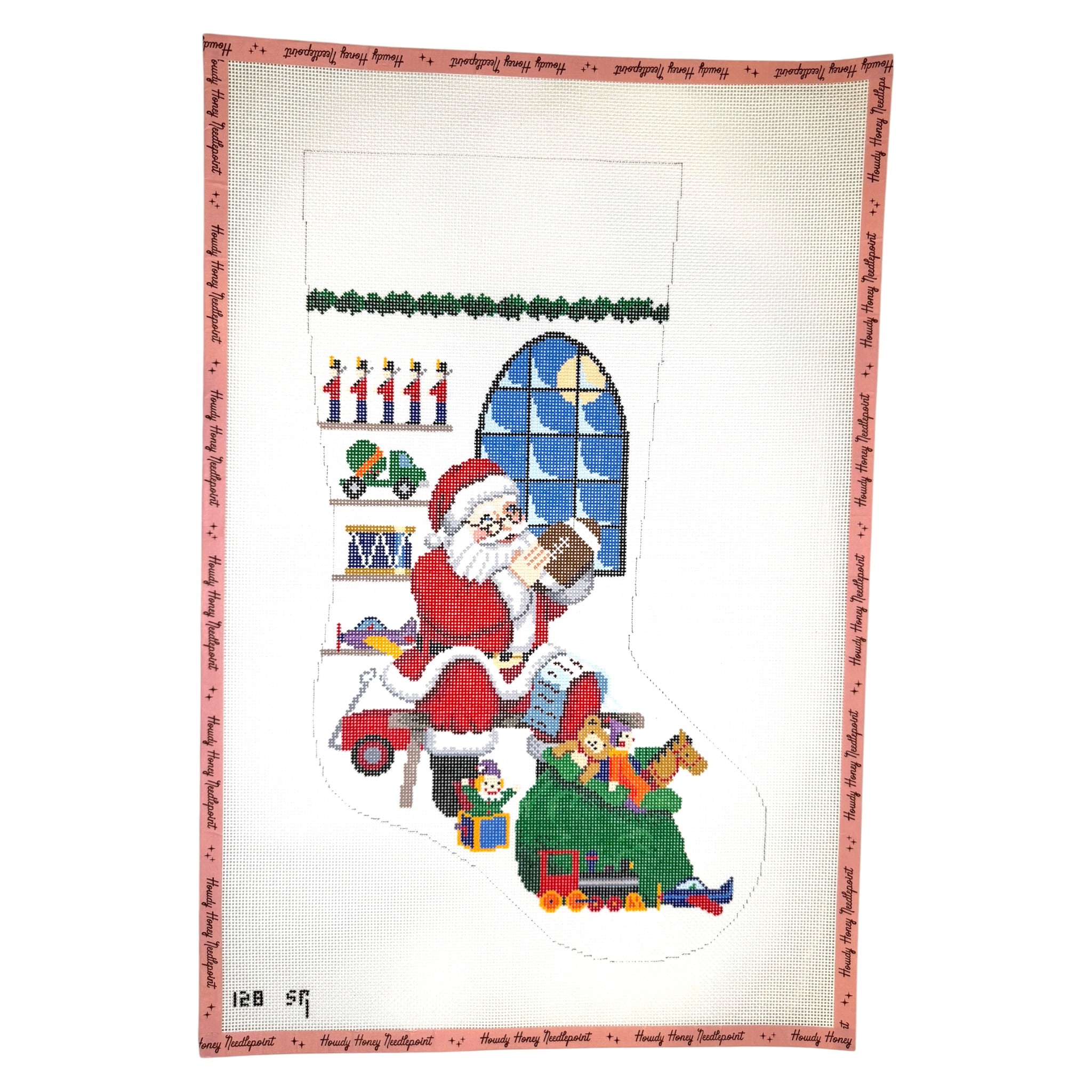 Santa w/ Toys & Window Stocking