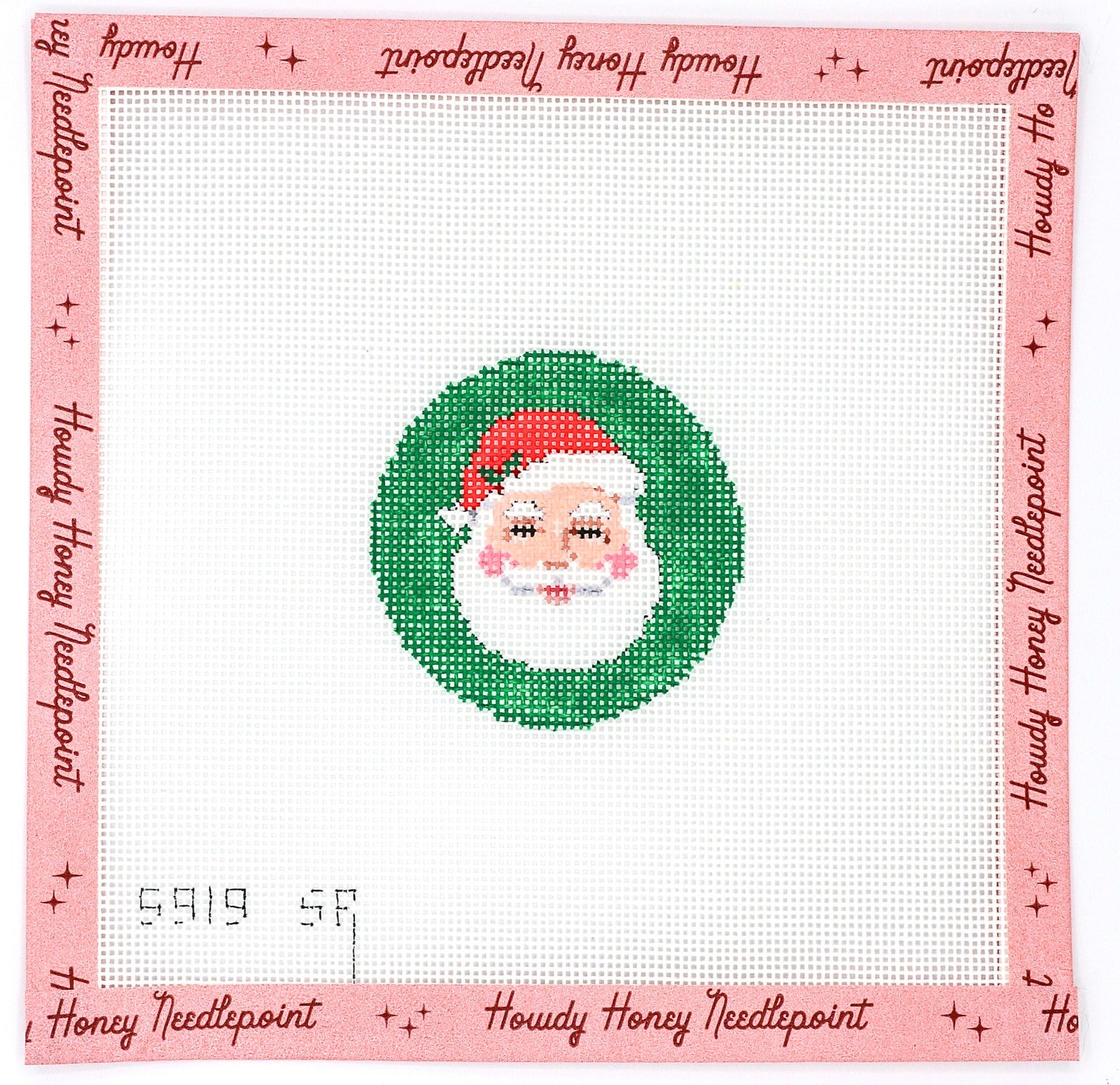 Santa Face Round - Green