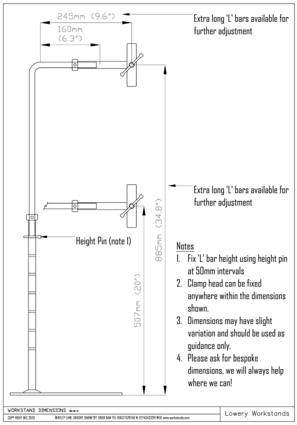 Workstand w/ Side Clamp - Silver Grey