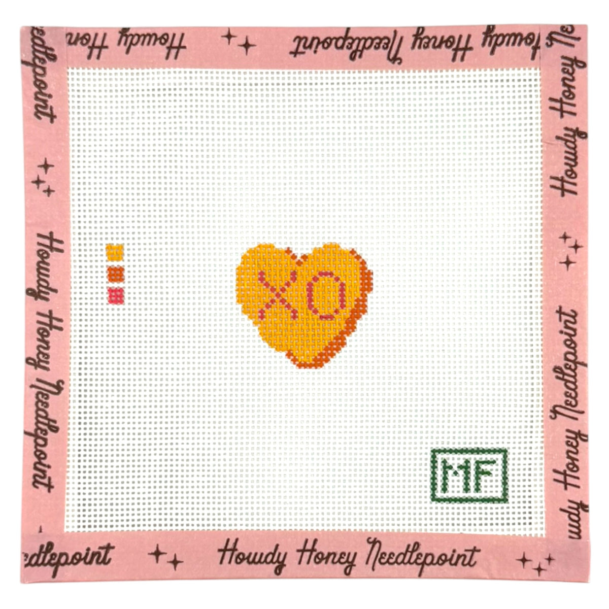 Orange XO Heart Mini