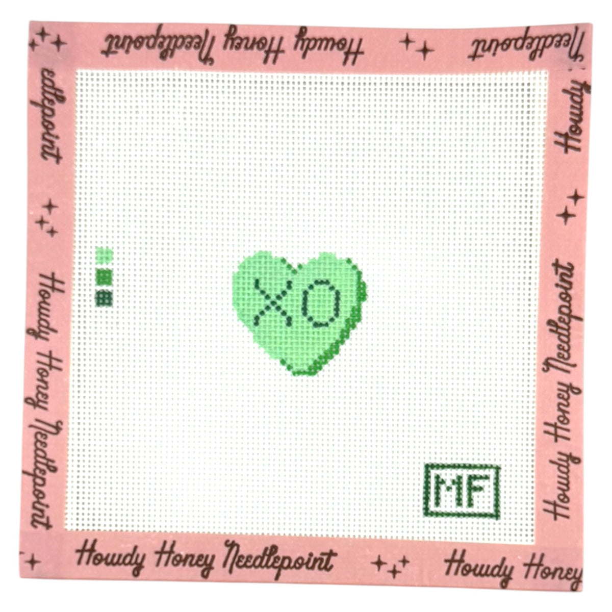 Green XO Heart Mini