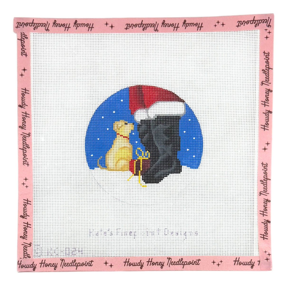 Yellow Lab and Santa