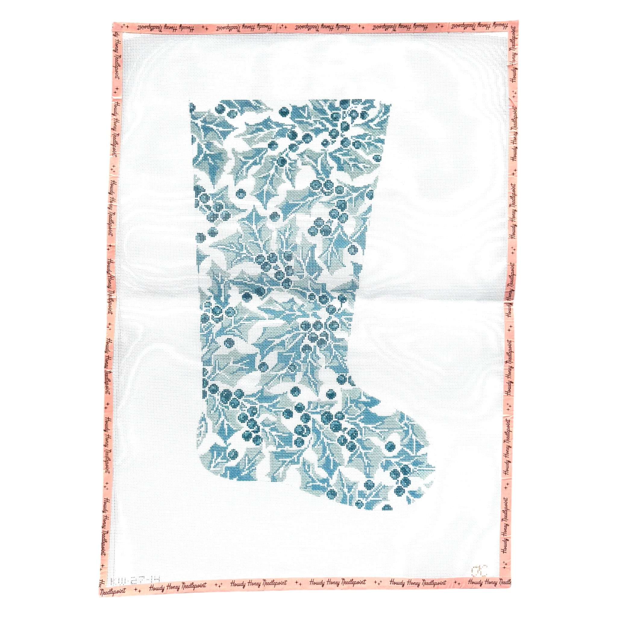 Blue Holly Stocking