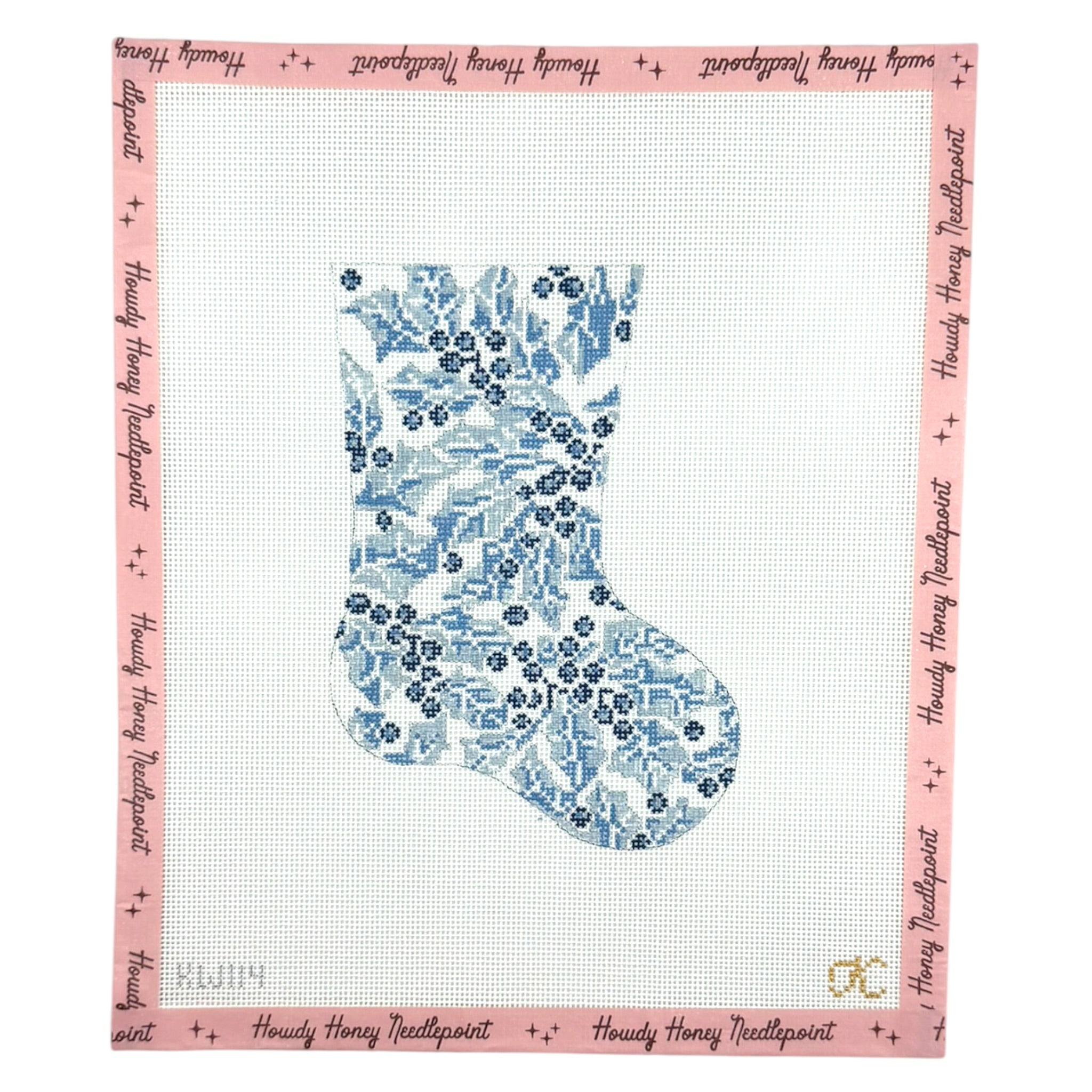 Blue Holly Mini Stocking