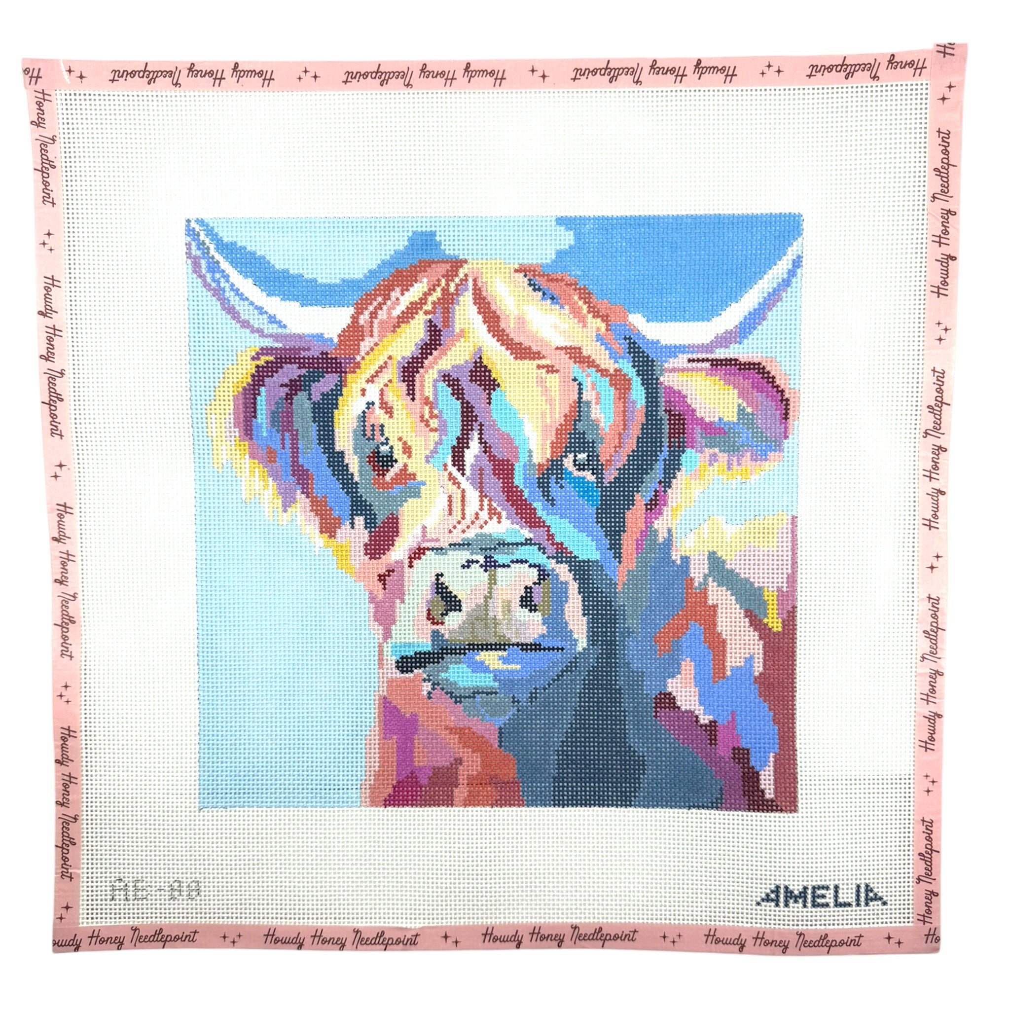 Colorful Highland Cow Pillow