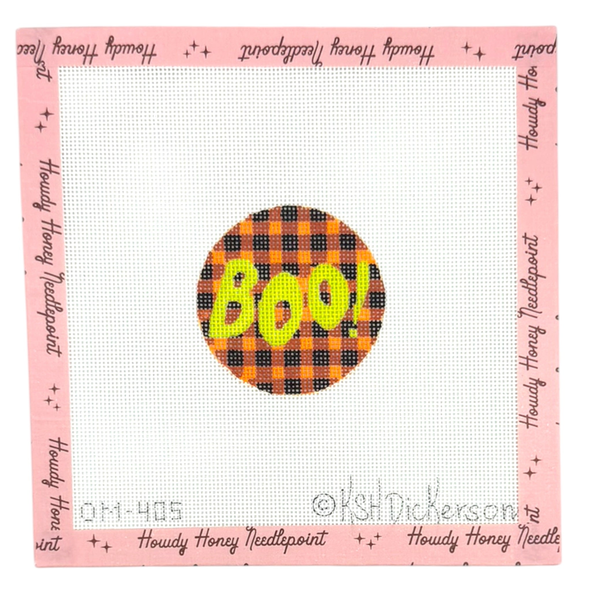 Boo! on Orange and Black Gingham