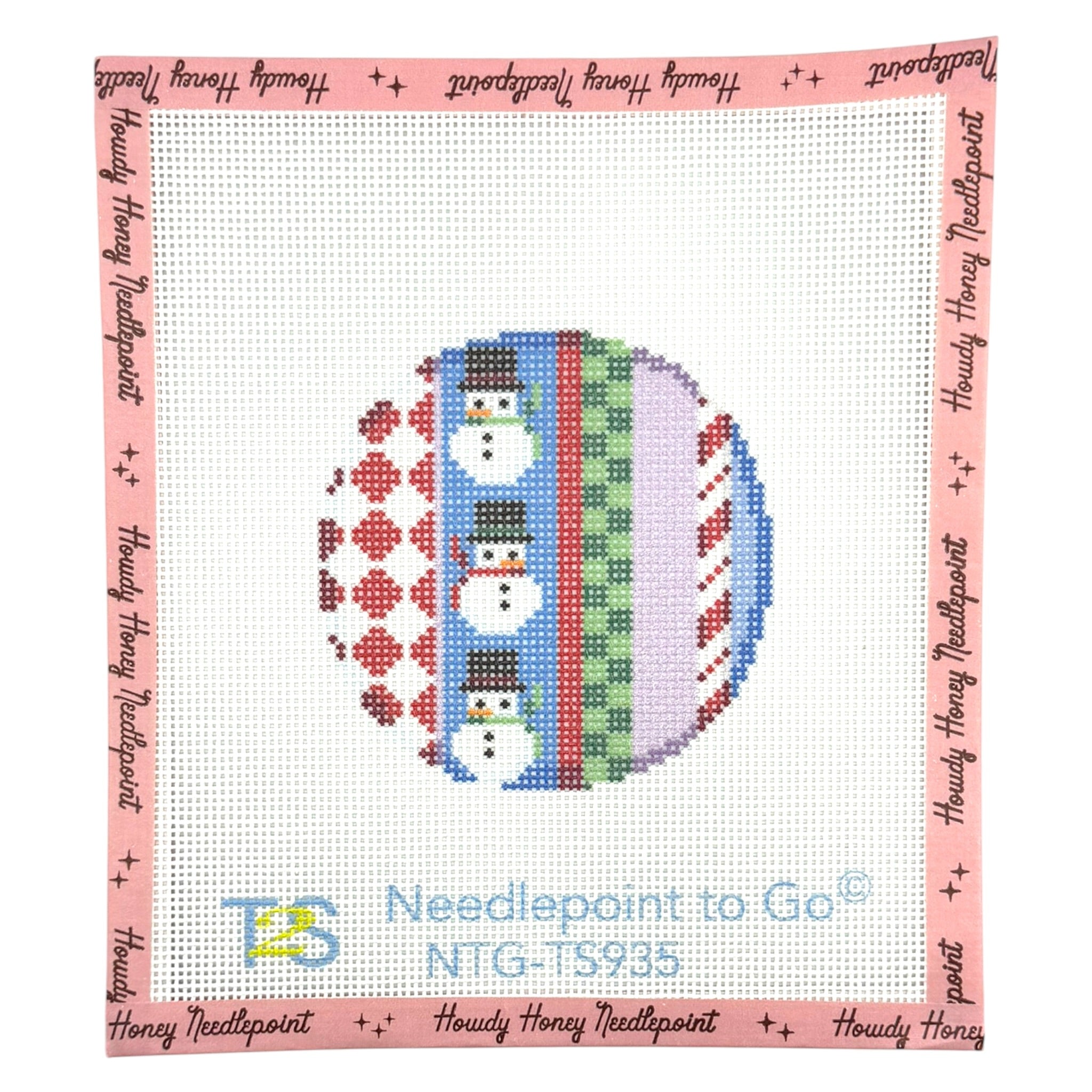 Jolly Stripe Snowman Round
