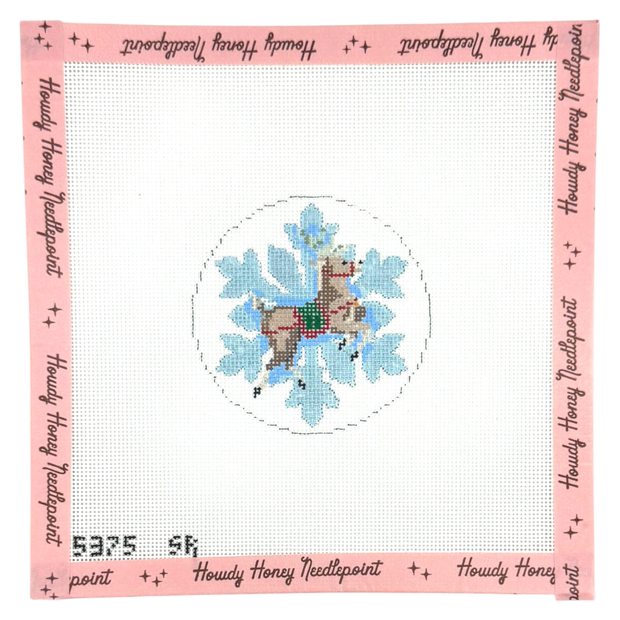 Snowflake Flying Reindeer Round