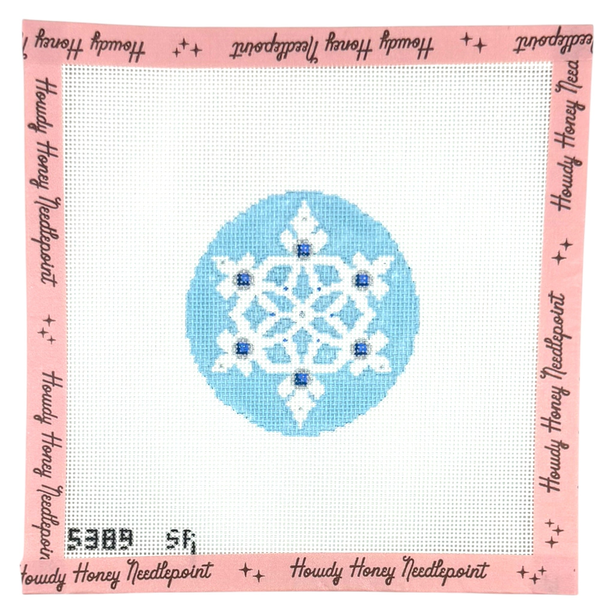 Snowflake Blue Jeweled Round