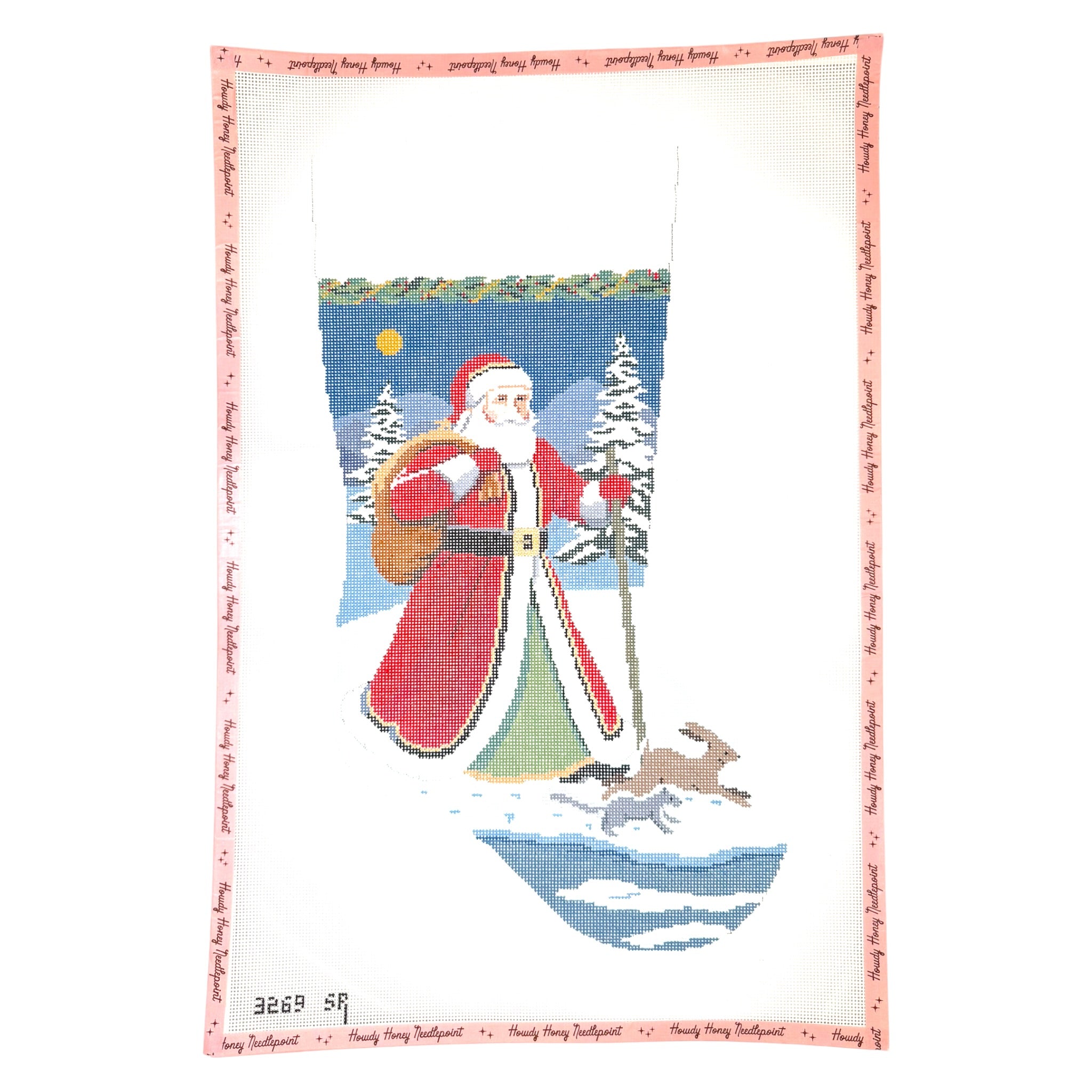 Santa Hurrying Along Stocking