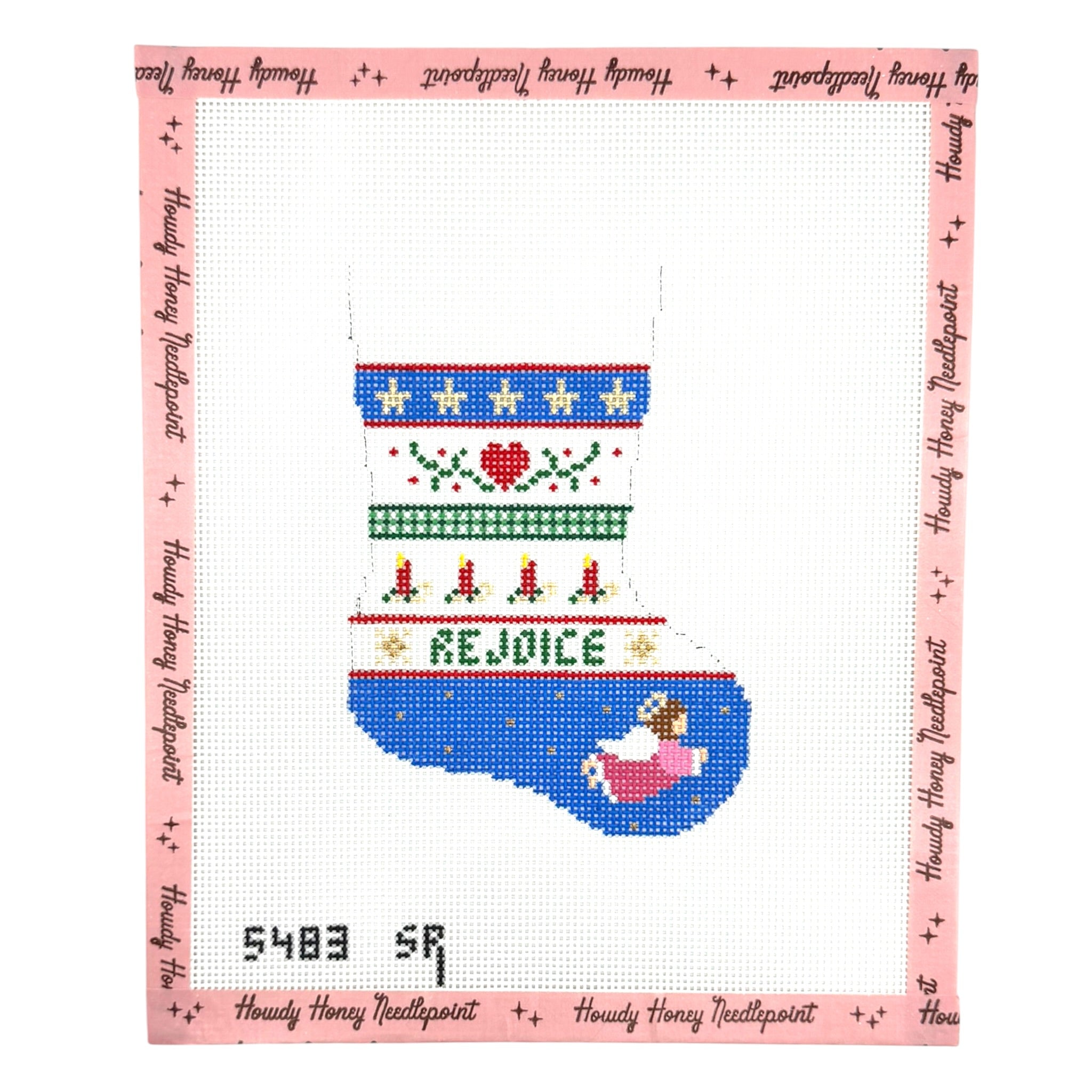 Rejoice Stripe Mini Stocking