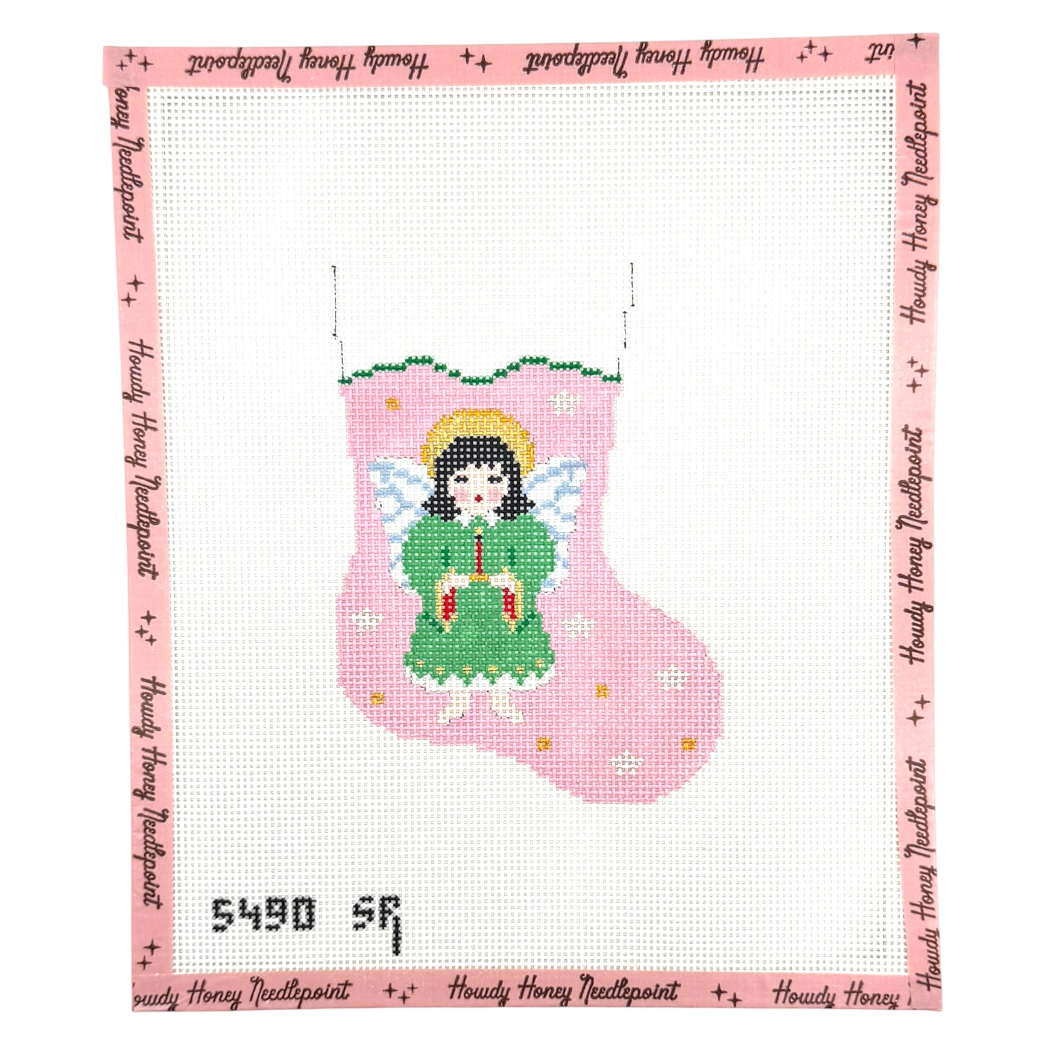 Angel on Pink Mini Stocking