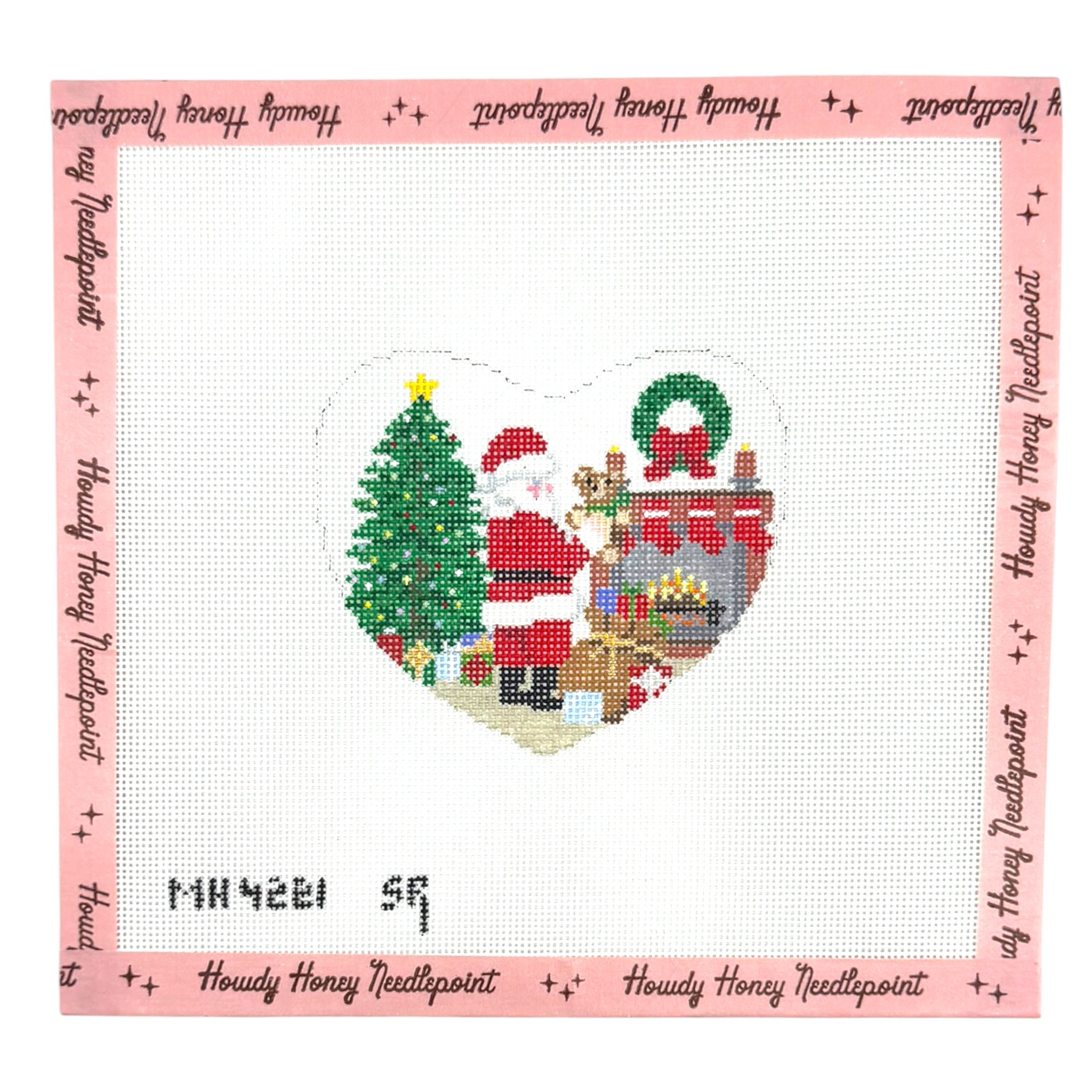 Santa w/ Teddy Heart Ornament