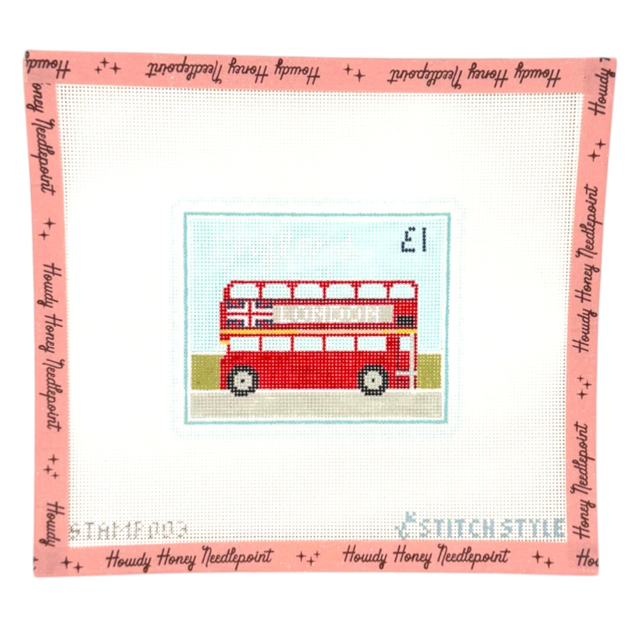 Double Decker Bus Travel Stamp