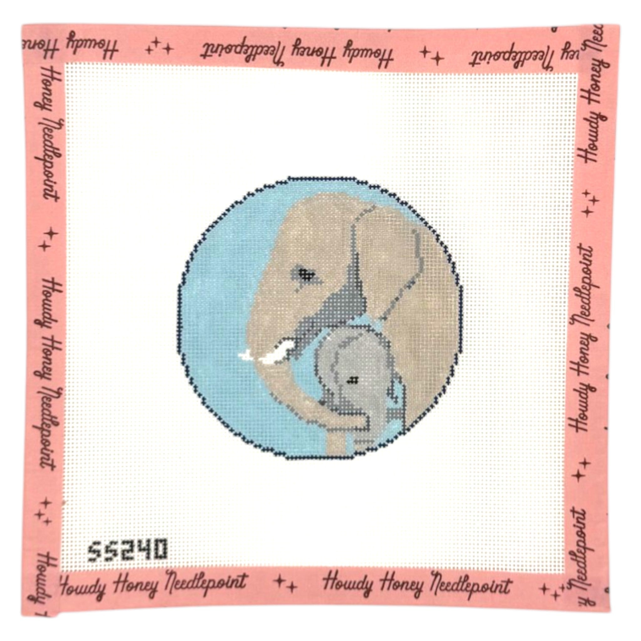 Mom and Baby Elephant Round