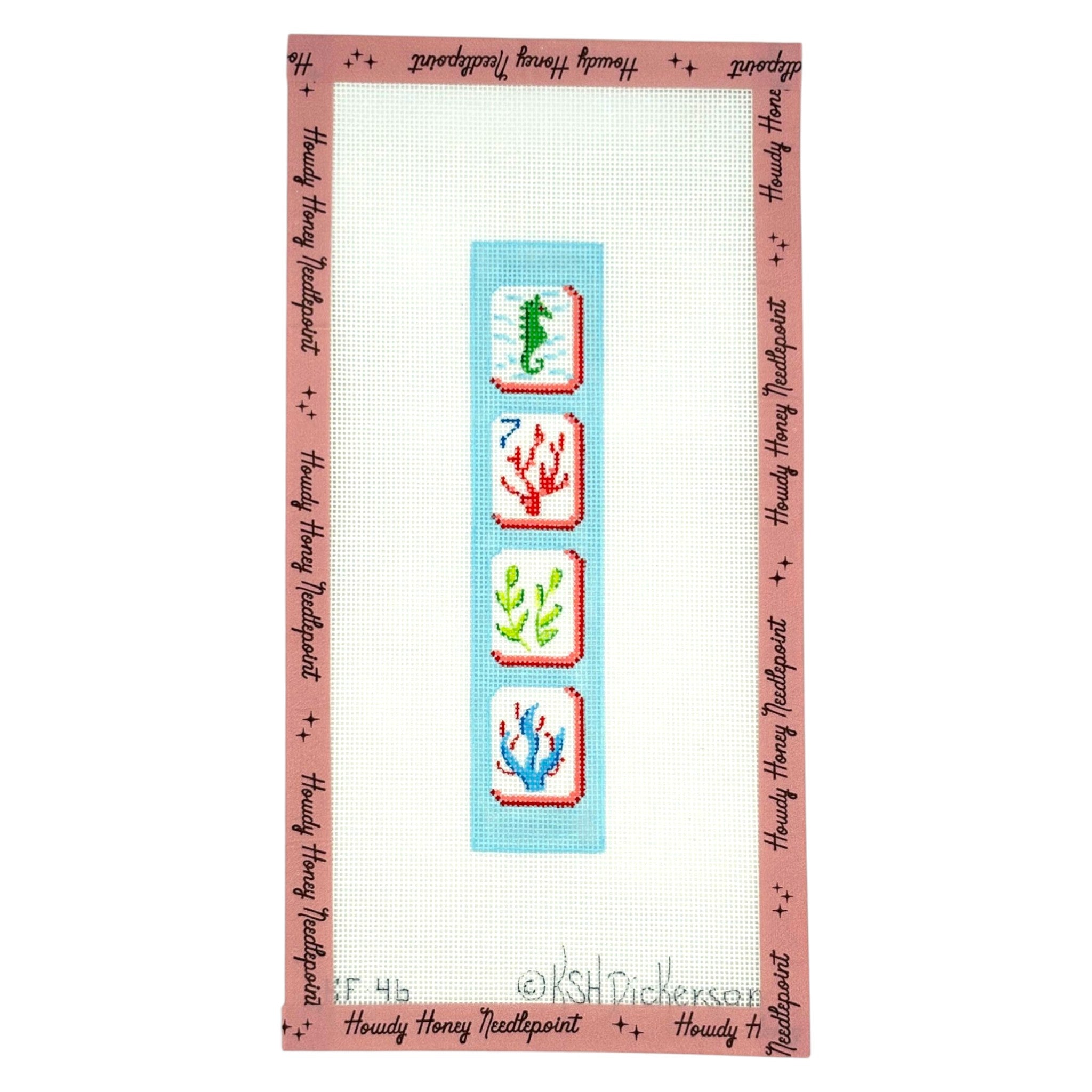 Coral Reef Mahjong Tile Key Fob