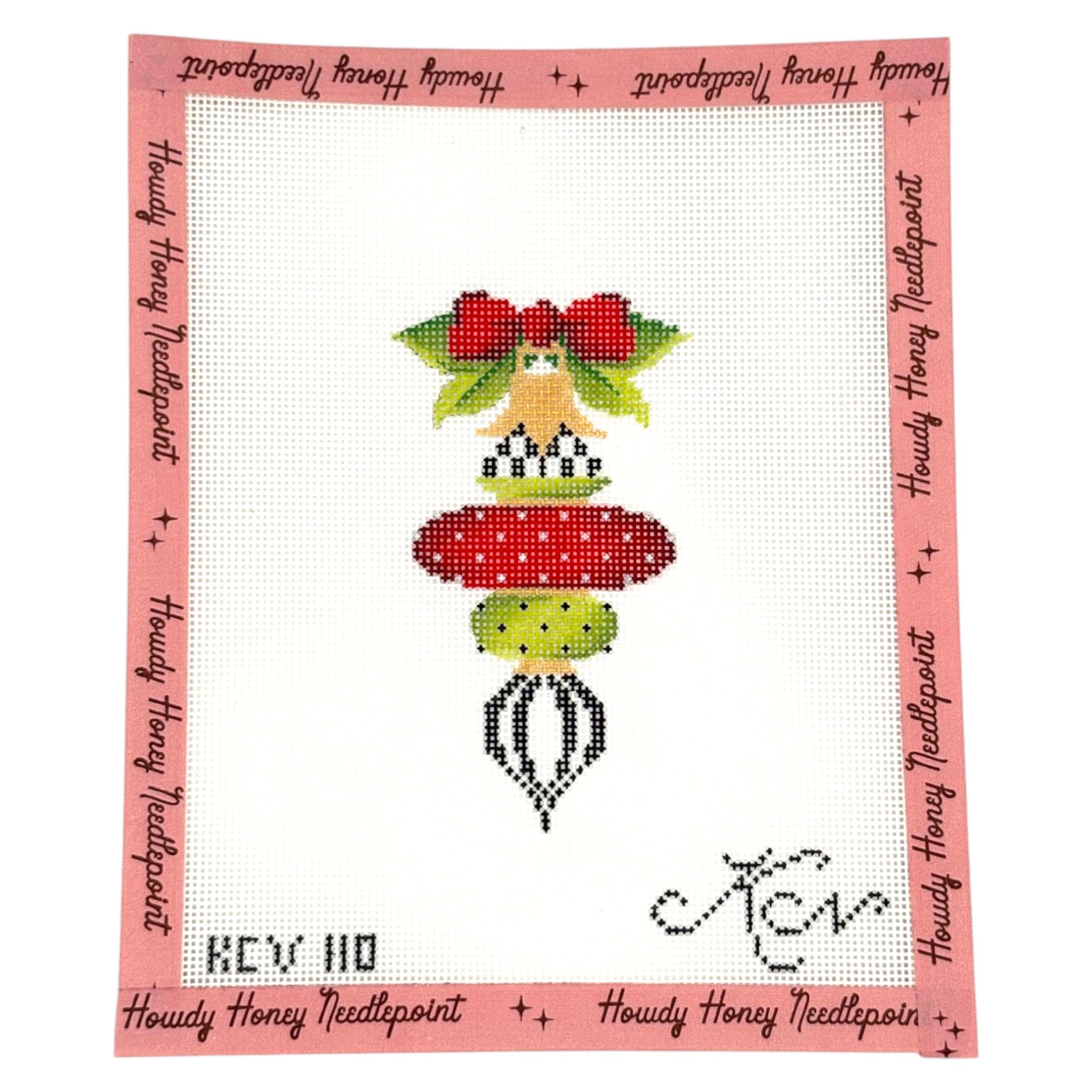 Crimson and Lime Drop Ornament